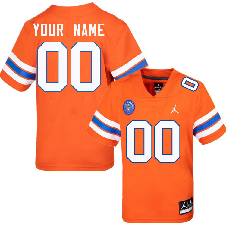 Custom Florida Gators Name And Number Football Jersey-Throwback Orange